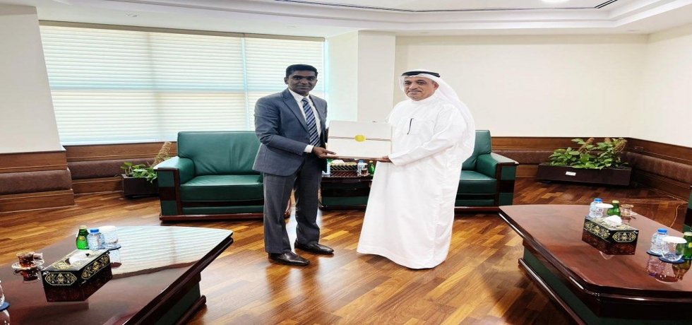 Consul General, Shri Satish Kumar Sivan meeting with the Chairman of Ras Al Khaimah Chamber of Commerce and Industry, HE Mohamed Mosbbeh Al Nuaimi. May 21, 2024
