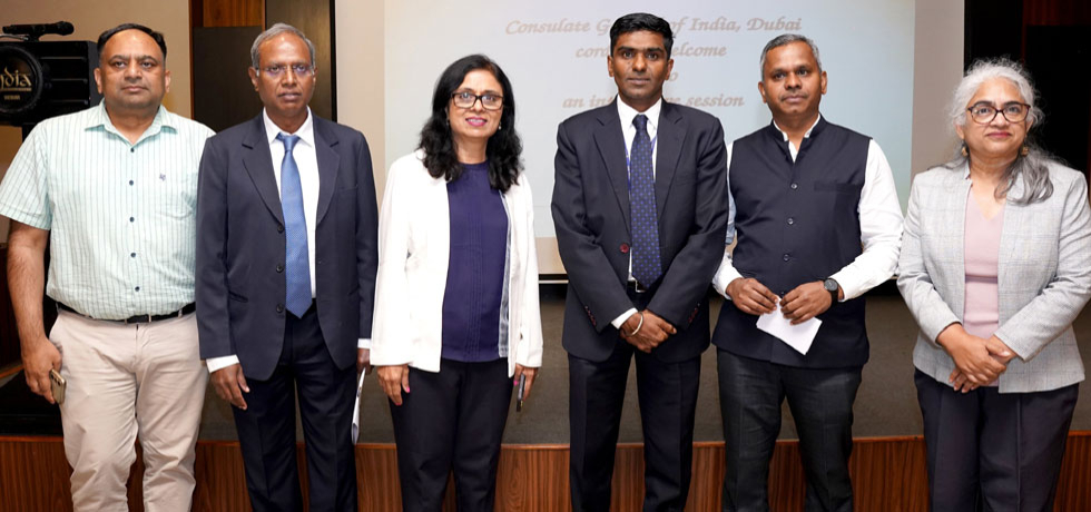 Consul General Shri Satish Sivan along with Executive Director, EdCil, Dr. B. Chandrasekharan and the Consulate officials during  a networking session on 'Study in India. October 8, 2024